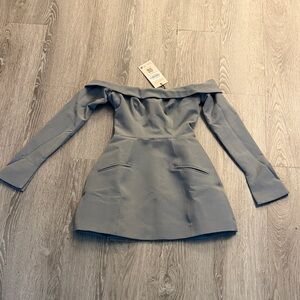 Elegant Off-Shoulder Gray Dress